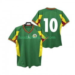 Günstige Fußball Trikotsatz Senegal 10 Retro Herren Auswärtstrikot 2002 Kurzarm
