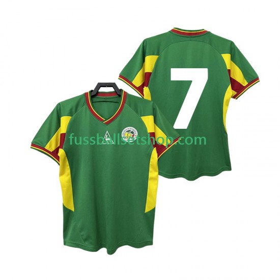 Günstige Fußball Trikotsatz Senegal 7 Retro Herren Auswärtstrikot 2002 Kurzarm