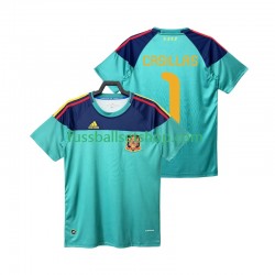 Günstige Fußball Trikotsatz Spanien Casillas 1 Torwart Retro Herren Heimtrikot 2010 Kurzarm