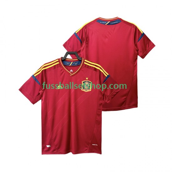 Günstige Fußball Trikotsatz Spanien 2012 Retro Herren Heimtrikot Kurzarm