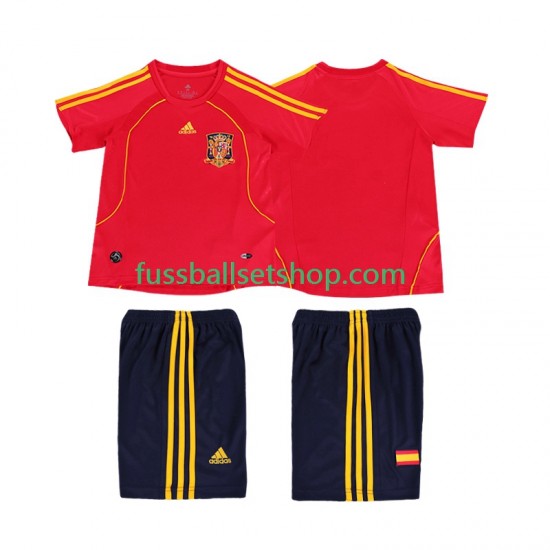 Günstige Fußball Trikotsatz Spanien Retro Kinder Heimtrikot 2008 Kurzarm