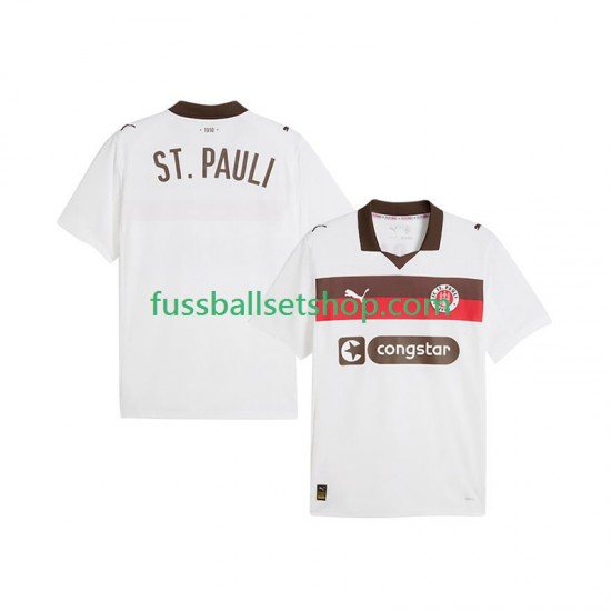 Günstige Fußball Trikotsatz St. Pauli Herren Auswärtstrikot 2025-2026 Kurzarm