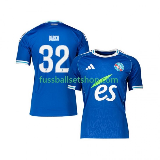 Günstige Fußball Trikotsatz Strasbourg Valentin Barco 32 Herren Heimtrikot 2025-2026 Kurzarm