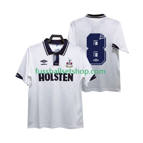 Günstige Fußball Trikotsatz Tottenham Hotspur 8 1991 1993 Retro Herren Heimtrikot Kurzarm