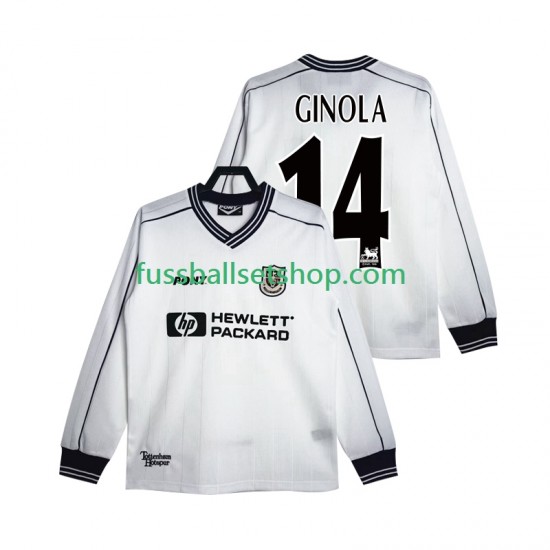 Günstige Fußball Trikotsatz Tottenham Hotspur GINOLA 14 1997 Retro Herren Heimtrikot 1999 Langarm