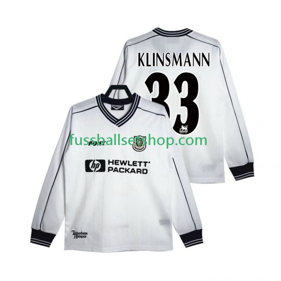 Günstige Fußball Trikotsatz Tottenham Hotspur KLINSMANN 33 1997 Retro Herren Heimtrikot 1999 Langarm