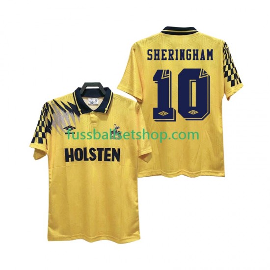 Günstige Fußball Trikotsatz Tottenham Hotspur SHERINGHAM 10 1992 Retro Herren Auswärtstrikot 1994 Kurzarm