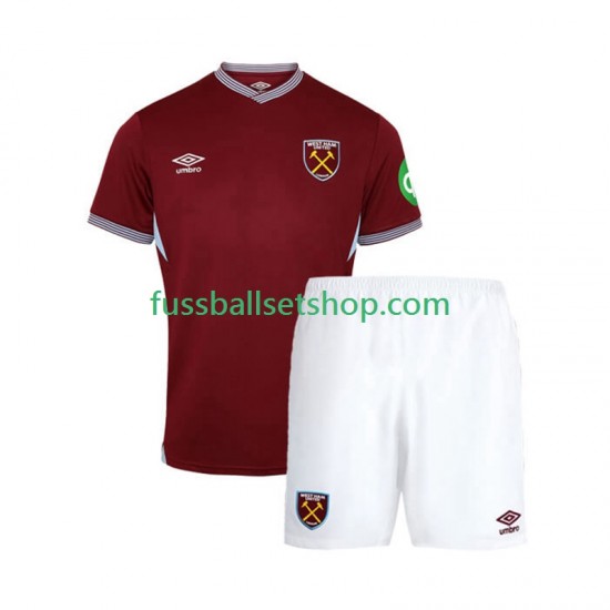 Günstige Fußball Trikotsatz West Ham United Kinder Heimtrikot 2025-2026 Kurzarm