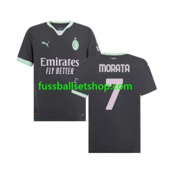 Günstige Fußball Trikotsatz AC Mailand Morata 7 Herren Ausweichtrikot 2024-2025 Kurzarm