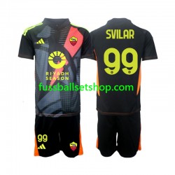 Günstige Fußball Trikotsatz AS Rom Mile Svilar 99 Torwart Kinder Heimtrikot 2024-2025 Kurzarm