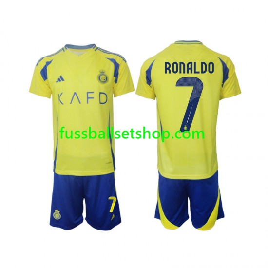 Günstige Fußball Trikotsatz Al Nassr Cristiano Ronaldo 7 Kinder Heimtrikot 2024-2025 Kurzarm