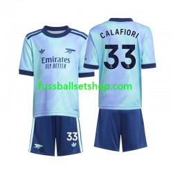 Günstige Fußball Trikotsatz Arsenal Calafiori 33 Kinder Ausweichtrikot 2024-2025 Kurzarm