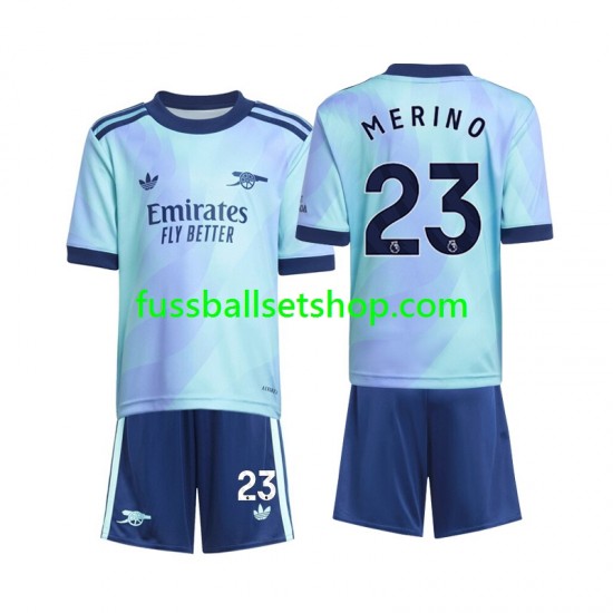 Günstige Fußball Trikotsatz Arsenal Merino 23 Kinder Ausweichtrikot 2024-2025 Kurzarm