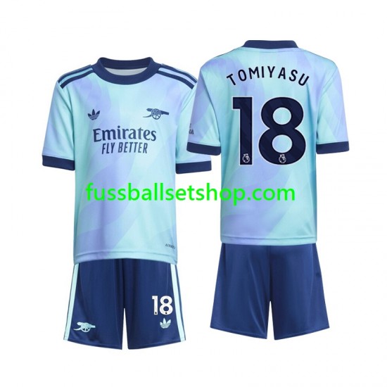 Günstige Fußball Trikotsatz Arsenal Takehiro Tomiyasu 18 Kinder Ausweichtrikot 2024-2025 Kurzarm