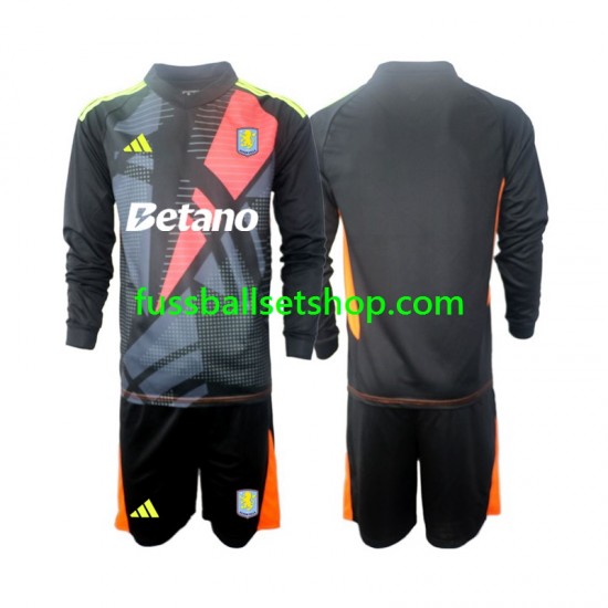 Günstige Fußball Trikotsatz Aston Villa Torwart Kinder Heimtrikot 2024-2025 Langarm