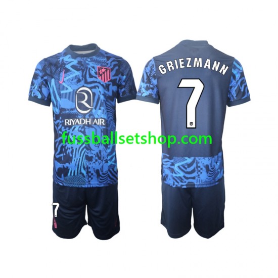 Günstige Fußball Trikotsatz Atlético Madrid Griezmann 7 Kinder Ausweichtrikot 2024-2025 Kurzarm