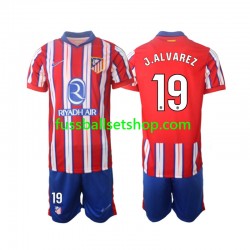 Günstige Fußball Trikotsatz Atlético Madrid J.Alvarez 19 Kinder Heimtrikot 2024-2025 Kurzarm