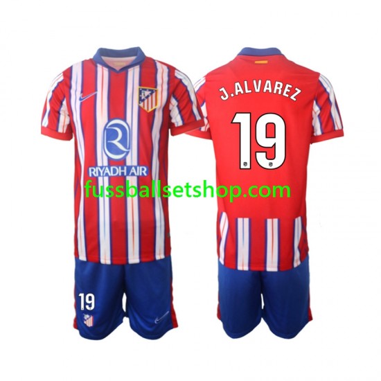 Günstige Fußball Trikotsatz Atlético Madrid J.Alvarez 19 Kinder Heimtrikot 2024-2025 Kurzarm