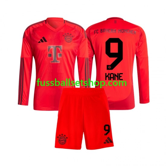 Günstige Fußball Trikotsatz FC Bayern München Harry Kane 9 Kinder Heimtrikot 2024-2025 Langarm