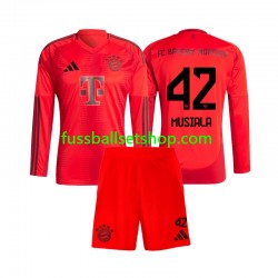Günstige Fußball Trikotsatz FC Bayern München Jamal Musiala 42 Kinder Heimtrikot 2024-2025 Langarm