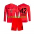 Günstige Fußball Trikotsatz FC Bayern München Jamal Musiala 42 Kinder Heimtrikot 2024-2025 Langarm