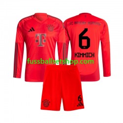 Günstige Fußball Trikotsatz FC Bayern München Joshua Kimmich 6 Kinder Heimtrikot 2024-2025 Langarm