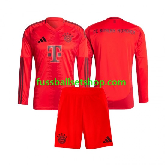 Günstige Fußball Trikotsatz FC Bayern München Kinder Heimtrikot 2024-2025 Langarm