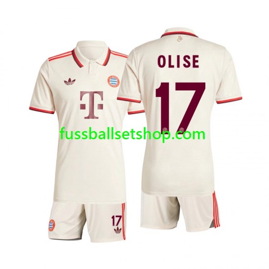 Günstige Fußball Trikotsatz FC Bayern München Olise 17 Kinder Ausweichtrikot 2024-2025 Kurzarm
