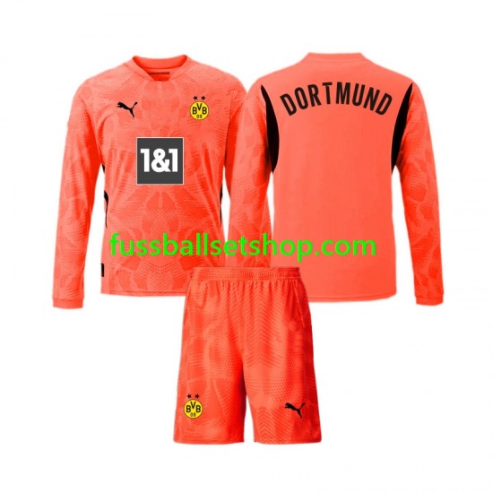 Günstige Fußball Trikotsatz Borussia Dortmund Torwart Kinder Ausweichtrikot 2024-2025 Langarm