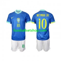 Günstige Fußball Trikotsatz Brasilien Neymar JR 10 Kinder Auswärtstrikot 2024 Kurzarm