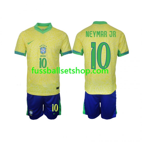 Günstige Fußball Trikotsatz Brasilien Neymar JR 10 Kinder Heimtrikot 2024 Kurzarm