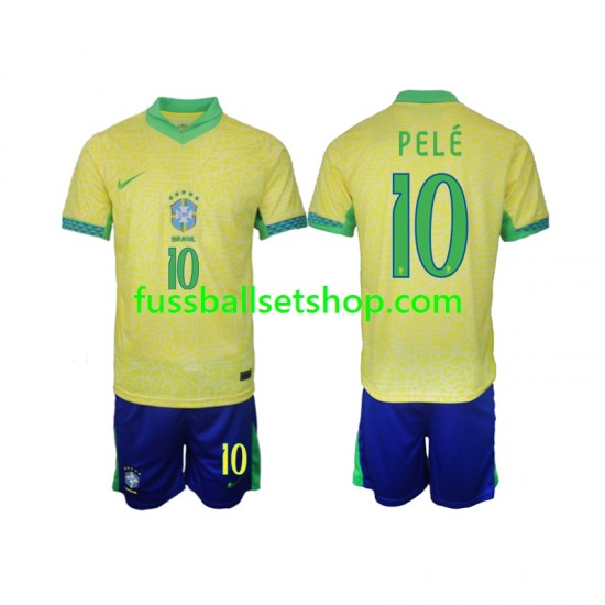 Günstige Fußball Trikotsatz Brasilien PELE 10 Kinder Heimtrikot 2024 Kurzarm
