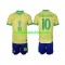 Günstige Fußball Trikotsatz Brasilien Ronaldinho 10 Kinder Heimtrikot 2024 Kurzarm