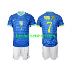 Günstige Fußball Trikotsatz Brasilien VINI JR 7 Kinder Auswärtstrikot 2024 Kurzarm