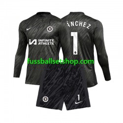 Günstige Fußball Trikotsatz Chelsea Robert Sanchez 1 Torwart Kinder Auswärtstrikot 2024-2025 Langarm