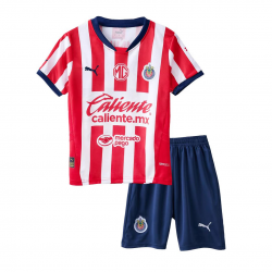Günstige Fußball Trikotsatz Deportivo Guadalajara Kinder Heimtrikot 2024-2025 Kurzarm