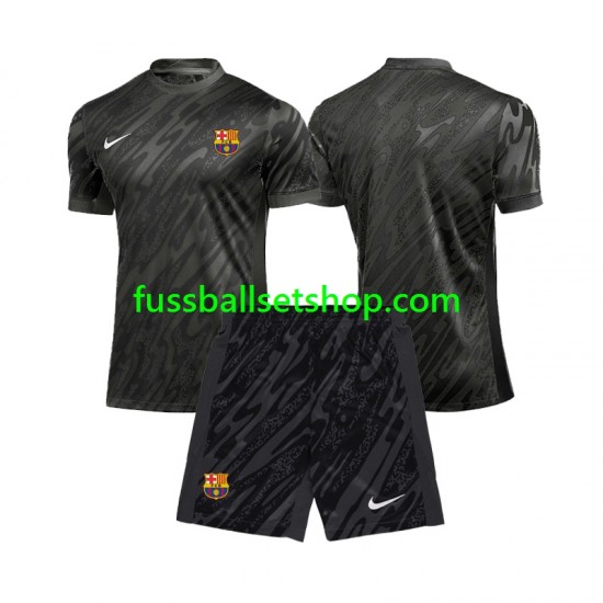 Günstige Fußball Trikotsatz FC Barcelona Torwart Kinder Ausweichtrikot 2024-2025 Kurzarm