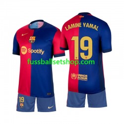 Günstige Fußball Trikotsatz FC Barcelona Lamine Yamal 19 Kinder Heimtrikot 2024-2025 Kurzarm