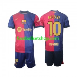 Günstige Fußball Trikotsatz FC Barcelona Lionel Messi 10 Kinder Heimtrikot 2024-2025 Kurzarm
