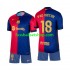 Günstige Fußball Trikotsatz FC Barcelona Pau Victor 18 Kinder Heimtrikot 2024-2025 Kurzarm