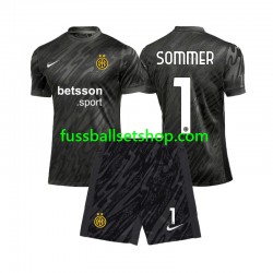 Günstige Fußball Trikotsatz Inter Mailand Yann Sommer 1 Torwart Kinder Ausweichtrikot 2024-2025 Kurzarm