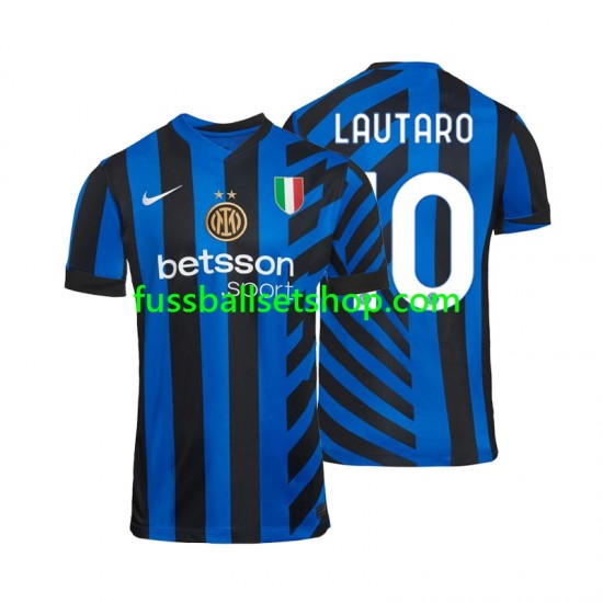 Günstige Fußball Trikotsatz Inter Mailand Lautaro 10 Herren Heimtrikot 2024-2025 Kurzarm