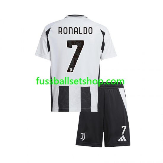 Günstige Fußball Trikotsatz Juventus Turin Cristiano Ronaldo 7 Kinder Heimtrikot 2024-2025 Kurzarm