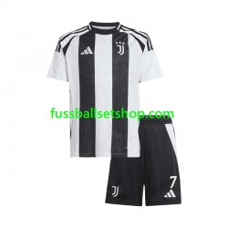 Günstige Fußball Trikotsatz Juventus Turin Cristiano Ronaldo 7 Kinder Heimtrikot 2024-2025 Kurzarm