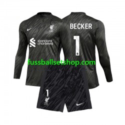 Günstige Fußball Trikotsatz Liverpool Alisson Becker 1 Torwart Kinder Heimtrikot 2024-2025 Langarm