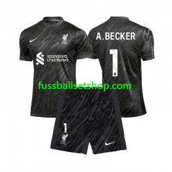 Günstige Fußball Trikotsatz Liverpool Alisson Becker 1 Torwart Kinder Heimtrikot 2024-2025 Kurzarm