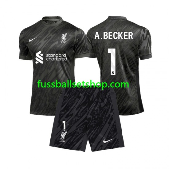Günstige Fußball Trikotsatz Liverpool Alisson Becker 1 Torwart Kinder Heimtrikot 2024-2025 Kurzarm