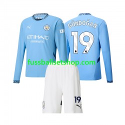 Günstige Fußball Trikotsatz Manchester City Gundogan 19 Kinder Heimtrikot 2024-2025 Langarm