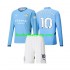Günstige Fußball Trikotsatz Manchester City Jack Grealish 10 Kinder Heimtrikot 2024-2025 Langarm