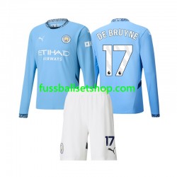 Günstige Fußball Trikotsatz Manchester City Kevin De Bruyne 17 Kinder Heimtrikot 2024-2025 Langarm
